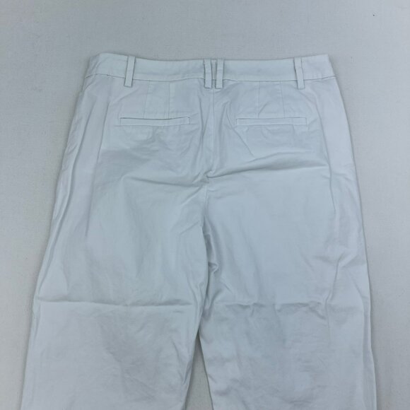 Talbots Perfect Skimmer Cropped Pants White Womens Size 4 Pockets - Picture 5 of 9